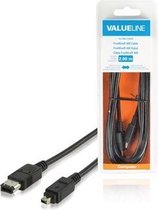 Câble Firewire Valueline VLCB62100B20 2m 4-P 6-P Noir