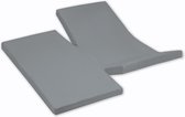 Damai - Hoeslaken dubbele split (tot 35 cm) - Katoen - 180 x 210 cm - Grey