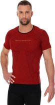 Brubeck Heren Sportkleding - 3D PRO Hardloopshirt / Sportshirt - Naadloos - Donkerrood-L
