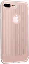 Extra Stevige Cover voor Apple iPhone 7 Plus | iPhone 8 Plus | Transparant Ultra Dunne TPU Siliconen case Hoesje - Geribbeld Gestreept Design