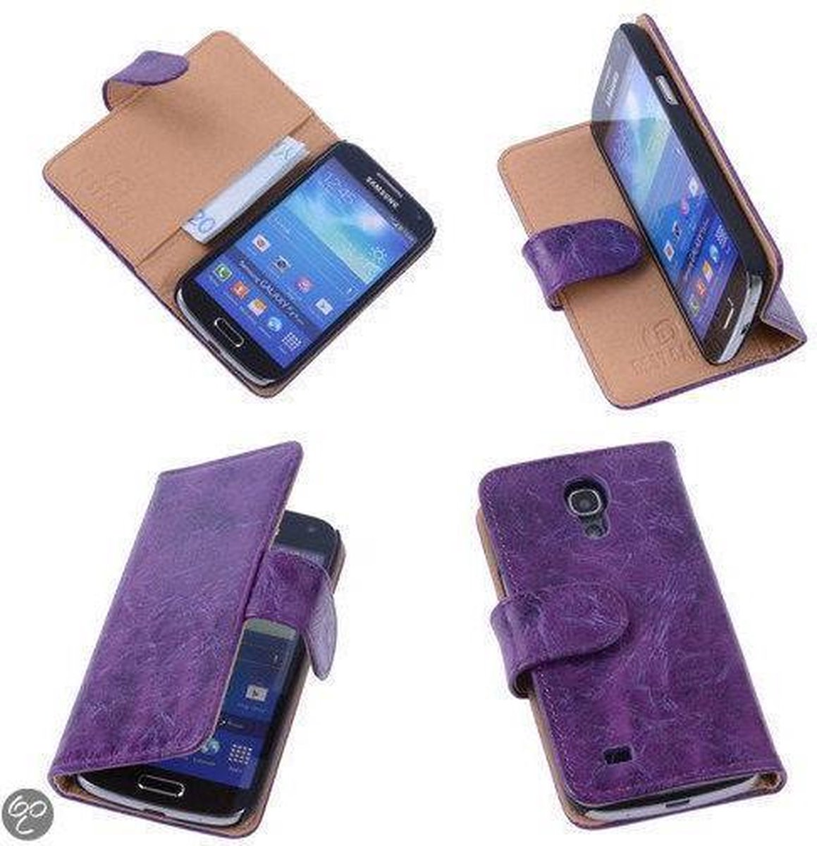 Bestcases Vintage Lila Book Cover Samsung Galaxy S4 Mini i9190