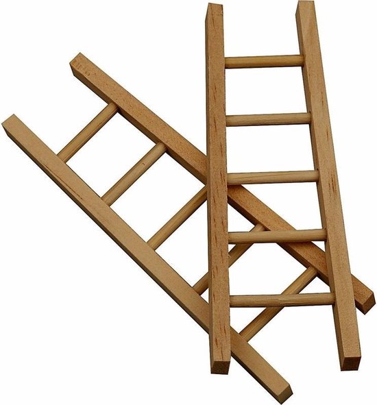 schijf Vergevingsgezind Alert 6 stuks houten mini laddertjes 10 cm | bol.com