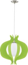 EGLO Tallego - Hanglamp - 1 Lichts - Ø420mm. - Nikkel-Mat - Groen, Wit