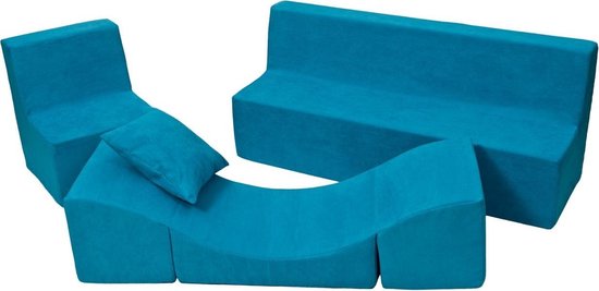 Foto: Kindermeubelset met kindersofa 3 delig blauw