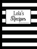 Lola's Recipes Black Stripe Blank Cookbook