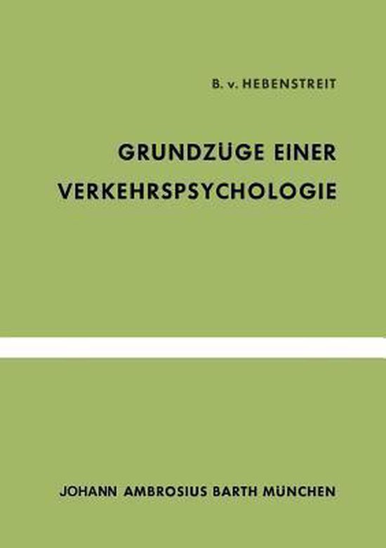Grundzuge Einer Verkehrspsychologie