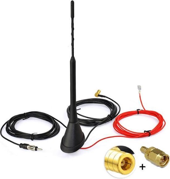 DAB/FM antenne + 5 m verlengkabels - DAB antenne spriet buiten