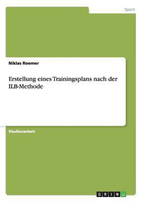 Erstellung eines Trainingsplans nach der ILB-Methode - cover