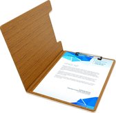 Goodline® - A4 Klembord met Omslag Presentatiemap / Clipboard Showmap - Houtpatroon Bruin