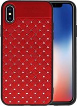 Rood Diamand Geweven hard case hoesje voorApple iPhone X