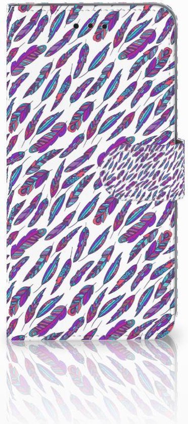 Samsung Galaxy A6 Plus 2018  Bookcase Hoesje Design Feathers Color
