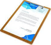 Goodline® - A4 Klembord Presentatiemap / Clipboard Showmap - Houtpatroon Bruin