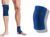 Unisex Blauwe Compressie Knie Brace - 2 stuks - Onesize | Elastische Knee Support Sleeve