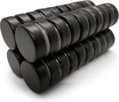 Brute Strength - Super sterke magneten - Rond - 15 x 5 mm - 40 Stuks | Zwart - Neodymium magneet sterk - Voor koelkast - whiteboard
