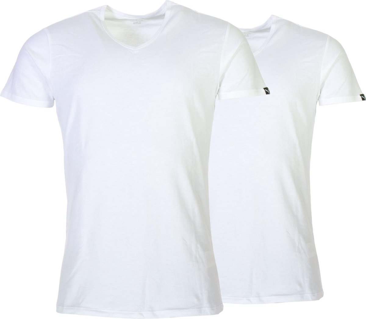 PUMA Basic Heren t-shirt round neck 2-pack - Wit – Maat XL