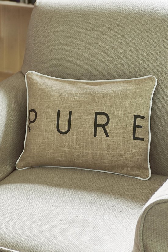Spit voor Gearceerd Riviera Maison Pure Suede Pillow Cover - Kussenhoes - 40x30 - flax/khaki -  Polyester | bol.com
