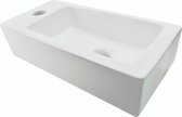 Wiesbaden Mini-Rhea lave-mains gauche blanc mat 36x18x9