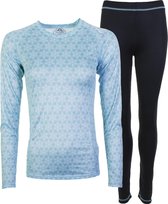 Tenson Marcy Print Thermoset  Sportshirt performance - Maat XL  - Vrouwen - blauw/zwart