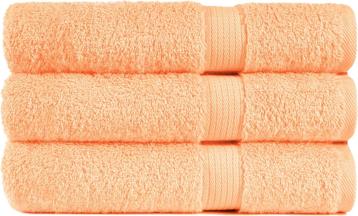 Handdoek 50x100 cm Luxor Uni Topkwaliteit Soft Orange col 190 - 4 stuks