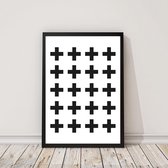 Zwart-wit poster crosses (50x70cm)