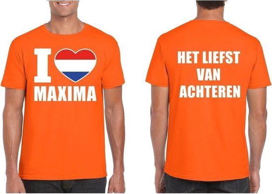 Oranje I love Maxima shirt heren XL