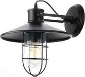 Groenovatie Maritieme Industriële Design Wandlamp E27 Fitting - 250x270x270 mm - Waterdicht - Zwart