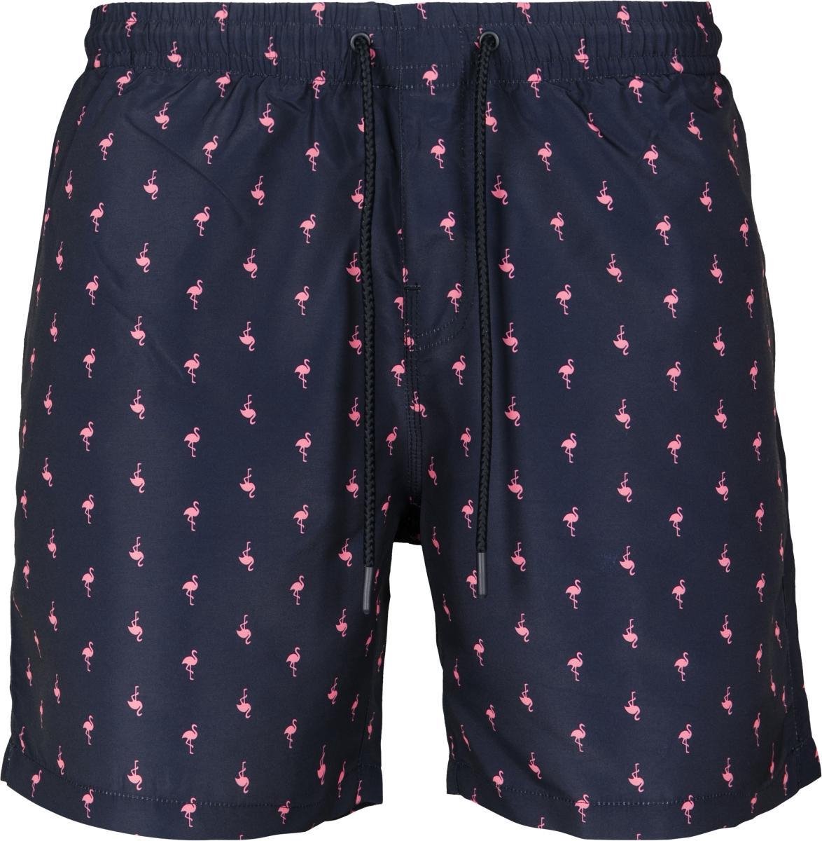 Urban Classics Pattern Swimshort Flamingo Zwembroek Zwart
