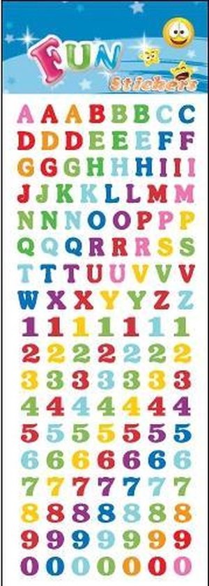 Lach Blij Zegenen Stickervel letters en cijfers 135 stuks | bol.com