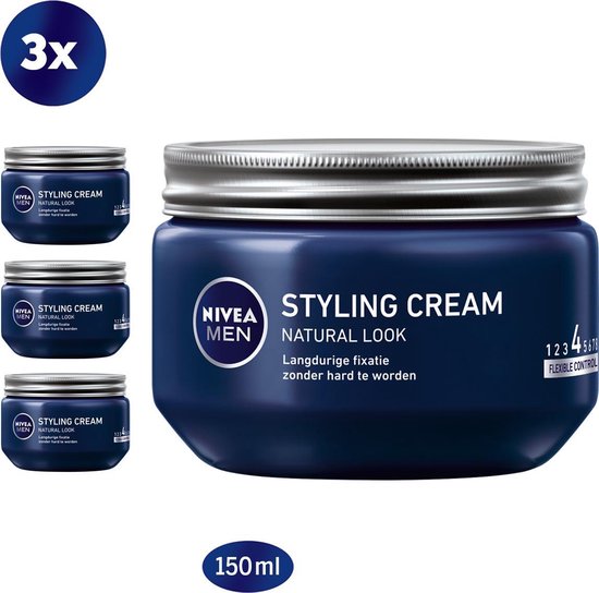Bevatten handboeien referentie NIVEA MEN Styling Cream Haargel - Gel - 3 x 150 ml - Voordeelverpakking |  bol.com