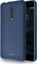 Azuri flexible cover with sand texture - blauw - voor Nokia 5