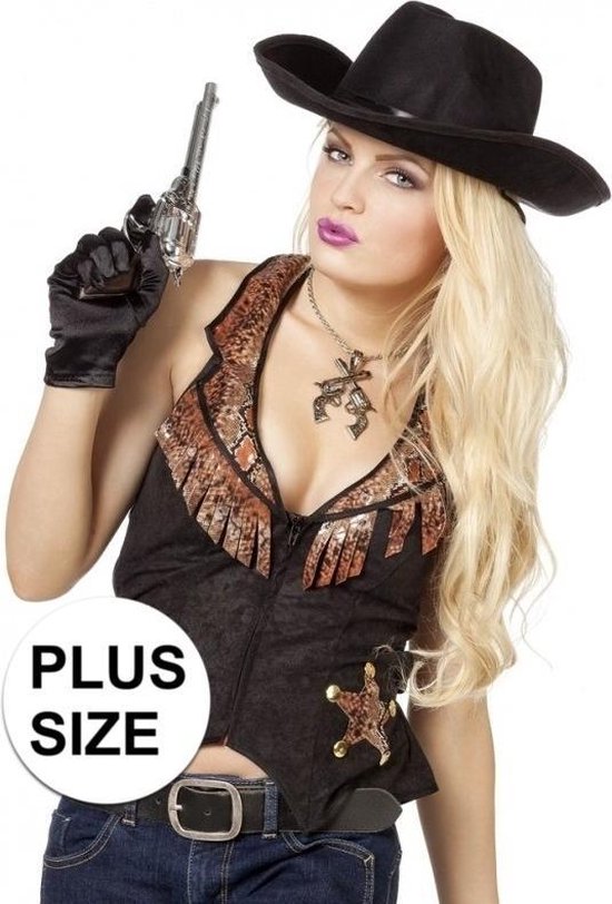 Grote maat cowboy vest voor dames 48 (4xl) - cowgirl kleding | bol.com