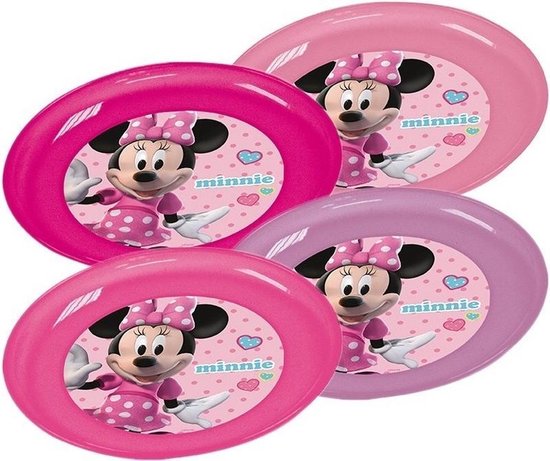 4x Plastic Disney Minnie Mouse bordjes van Disney — afbeelding 4