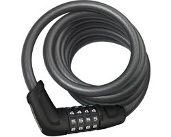ABUS kabelslot Tresor 6512C/180 - compact fietsslot met cijfercode voor goedkope tweewielers of als tweede slot - 12 mm - ABUS Security Level 4 - zwart