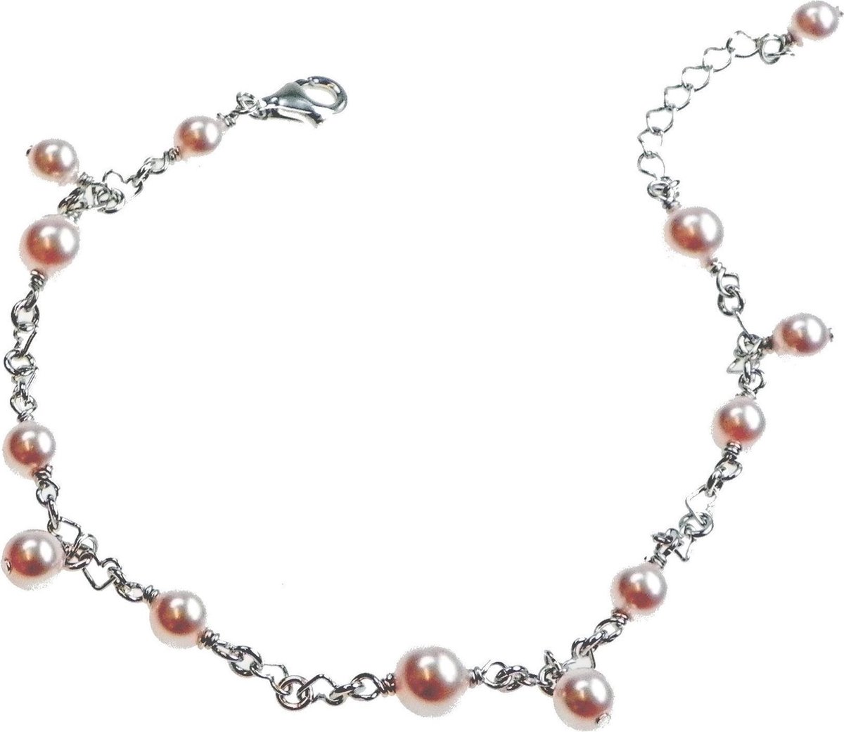 Orphelia ZA-1810/1 - Armband pink pearls - 925 Zilver - parels - 19 cm