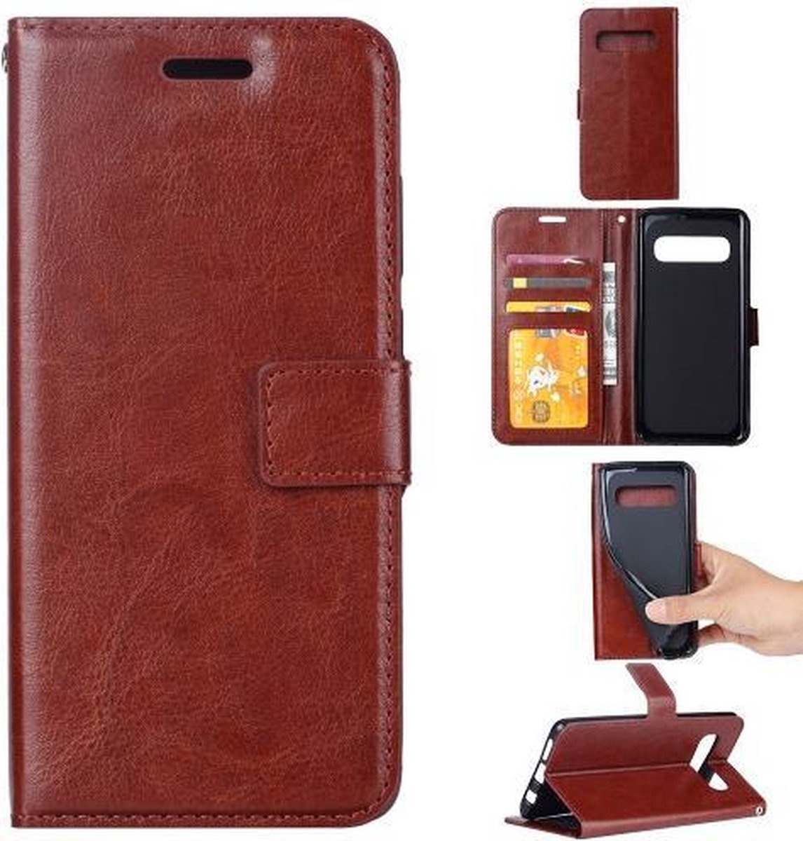 Samsung Galaxy S10E Portemonnee hoesje Bruin