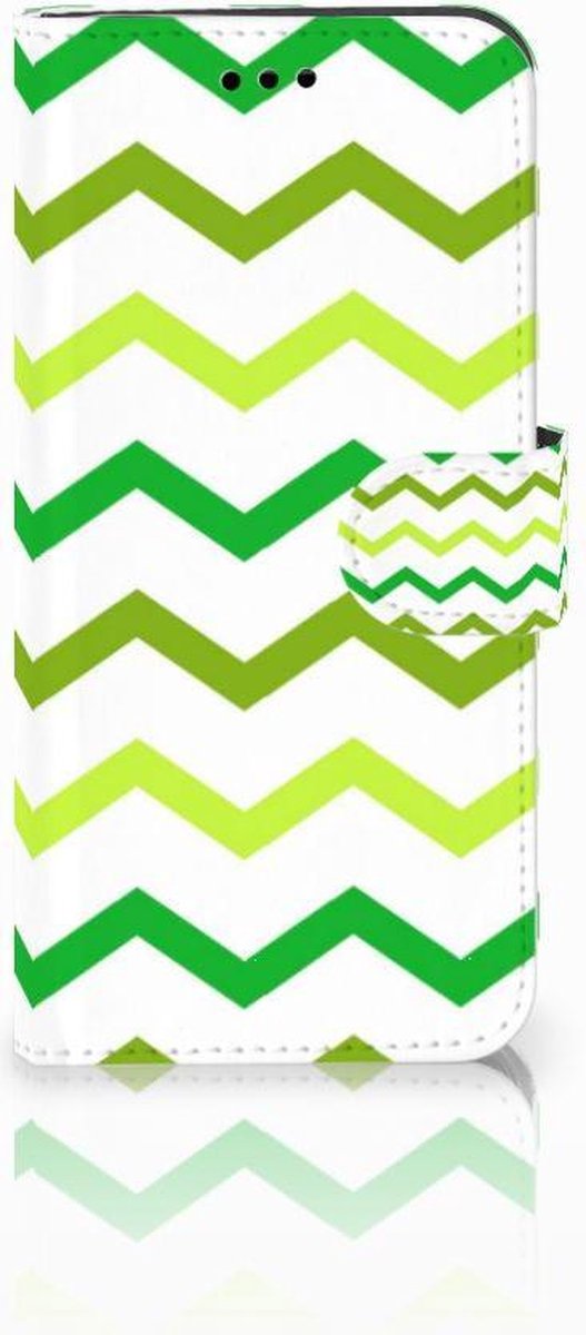 Book Case voor Huawei P10 Lite Telefoon Hoesje Zigzag Groen