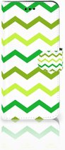 Book Case voor Huawei P10 Lite Telefoon Hoesje Zigzag Groen