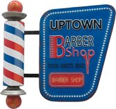 Barber Shop - Uptown - Retro wandbord - Kapper / Kapsalon - Amerika USA - metaal - 45 x 47 cm