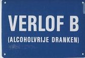 Verlof B - alcoholvrije dranken Muurschild 14,5x10 cm