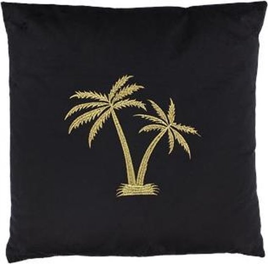 Kreet Altijd Kaal H & L Sierkussen Velvet Palmboom - 40 x 40 cm - Black/Gold - Zwart/Goud |  bol.com