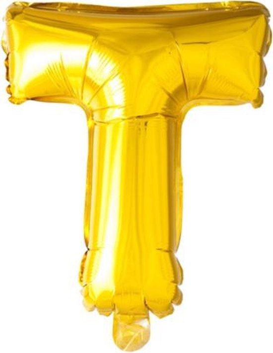 ballon - 100 cm - goud - letter - T