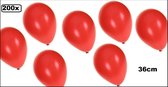 200x Kwaliteitsballon metallic rood 36cm