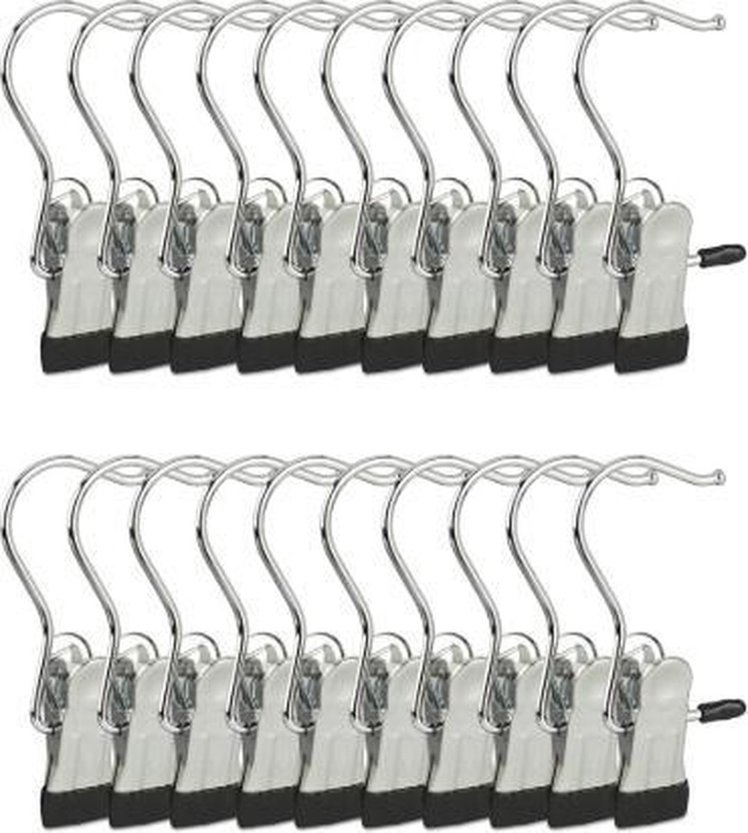 Set van 20 enkele haken met klem - laarzenknijpers
