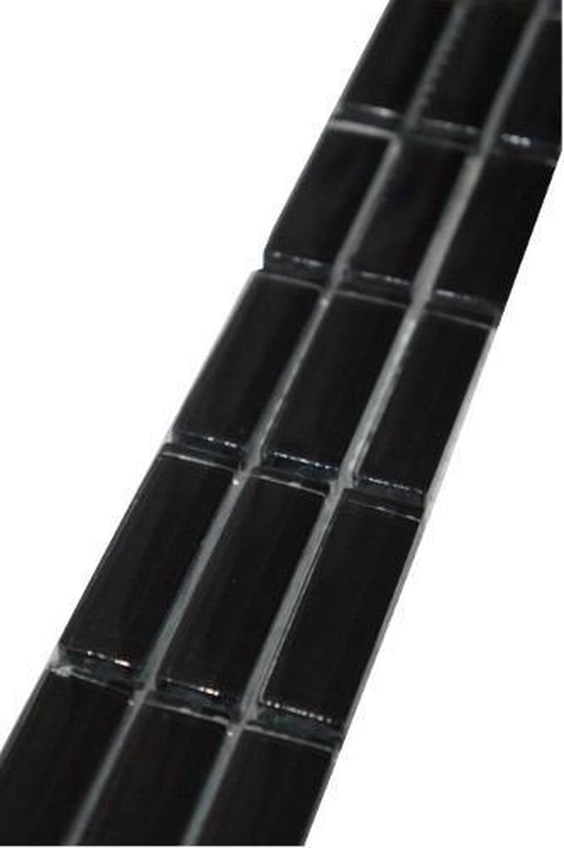 Mozaiek tegelstrip strip glanzend zwart glas | bol.com