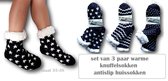 anti slip sokken huissokken set van 3 paar warme knuffelsokken maat 35-38