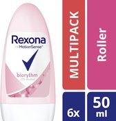 Rexona Fresh Biorythm Deodorant Roller - 6 x 50 ml - Voordeelverpakking