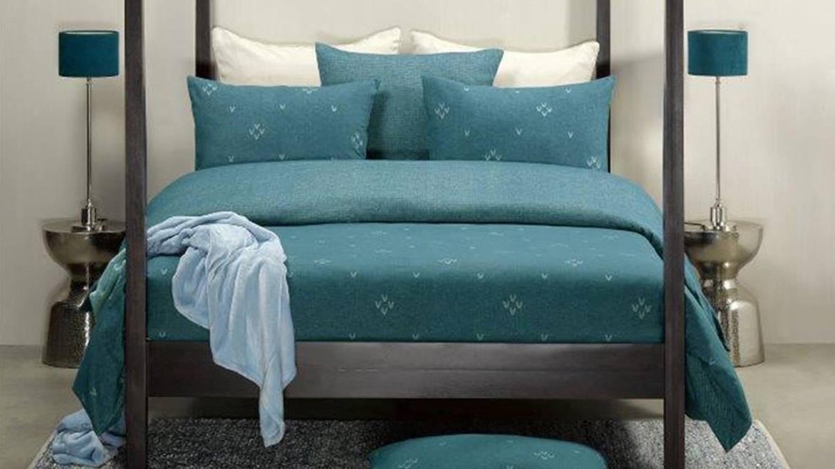De Witte Lietaer Snow - Flanel - Dekbedovertrek - Lits-jumeaux - 260x220 cm + 2 kussenslopen 60x70 cm - Pagoda blue