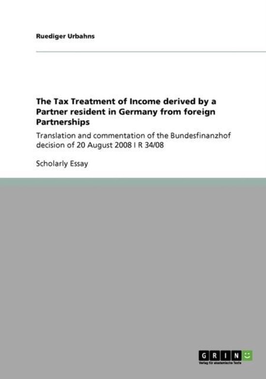 The Tax Treatment of Income derived by a Partner resident in ... - cover