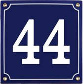 Emaille huisnummer blauw nr. 44