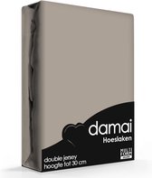 Damai - Hoeslaken (tot 25 cm) - Double Jersey - 80/90 x 200/210/220 - 100 x 200 cm - Funghi